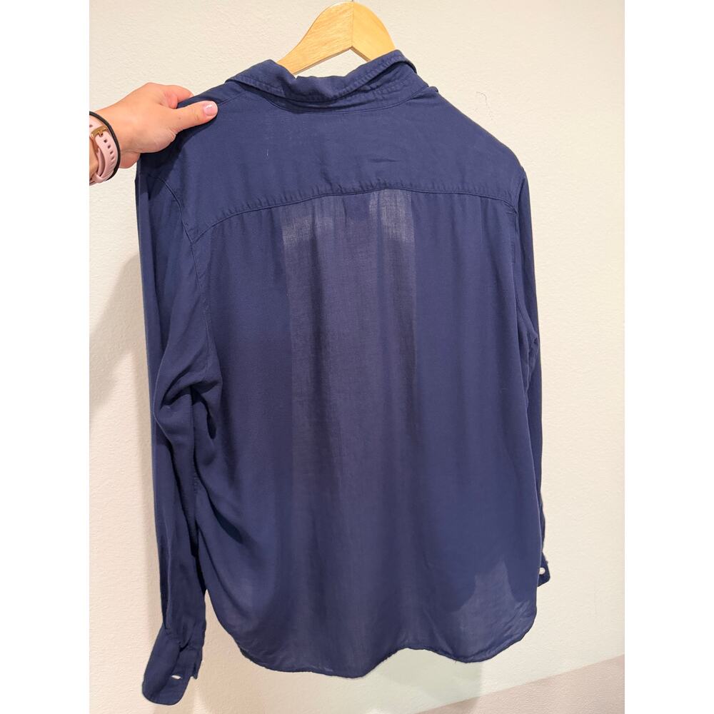 Frank & Eileen Eileen Long sleeve shirt Navy Modal S - Picture 6 of 6